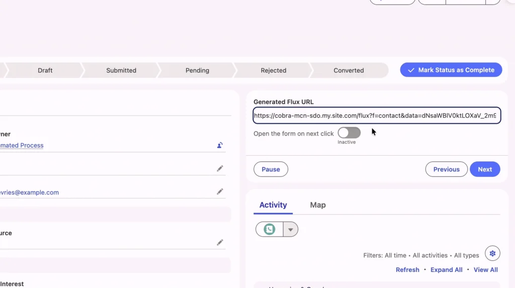 CobraCRM - Flux Forms - Persoonlijk vanaf de eerste klik